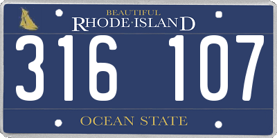 RI license plate 316107