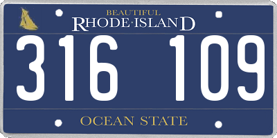 RI license plate 316109