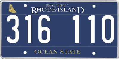 RI license plate 316110