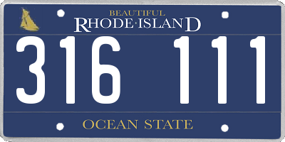 RI license plate 316111
