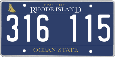 RI license plate 316115