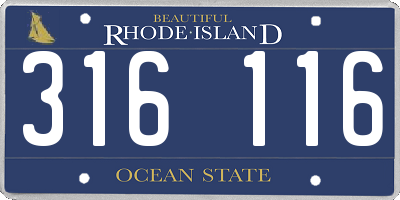 RI license plate 316116