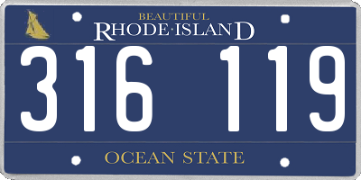 RI license plate 316119