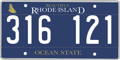 RI license plate 316121