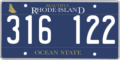 RI license plate 316122