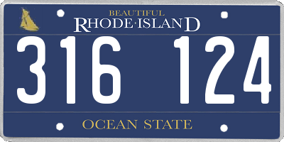 RI license plate 316124
