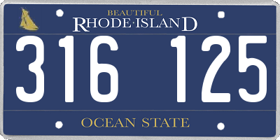 RI license plate 316125