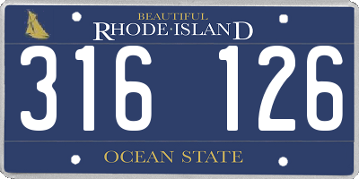RI license plate 316126