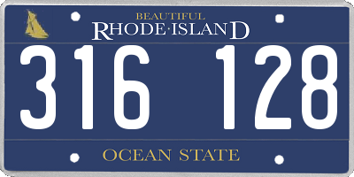 RI license plate 316128