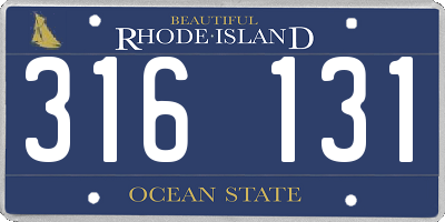 RI license plate 316131