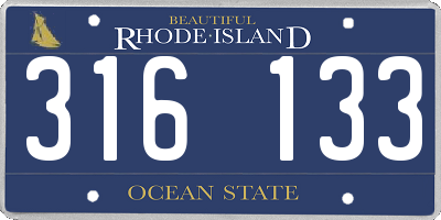 RI license plate 316133