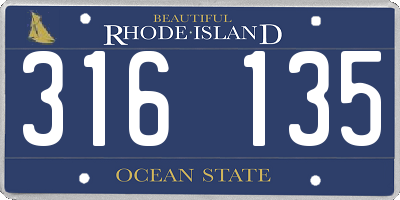 RI license plate 316135