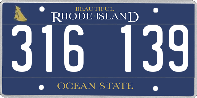 RI license plate 316139
