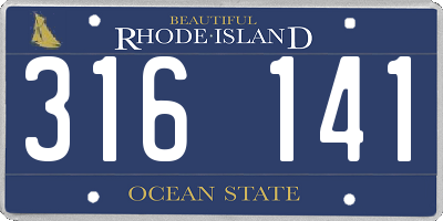 RI license plate 316141