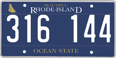 RI license plate 316144
