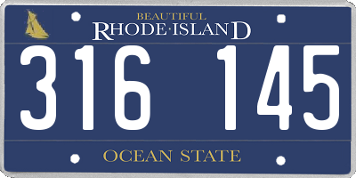 RI license plate 316145