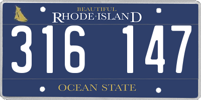 RI license plate 316147