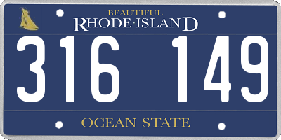 RI license plate 316149