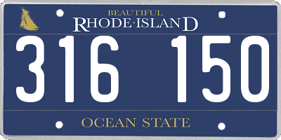 RI license plate 316150