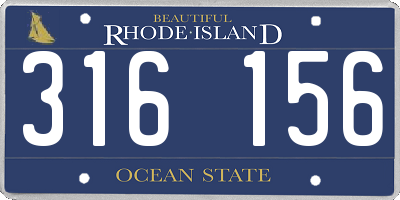 RI license plate 316156