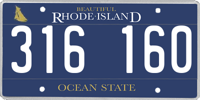 RI license plate 316160