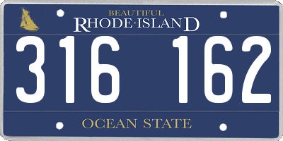 RI license plate 316162