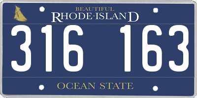 RI license plate 316163