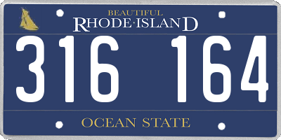 RI license plate 316164