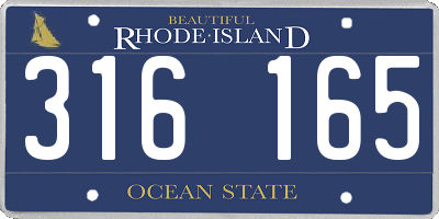RI license plate 316165