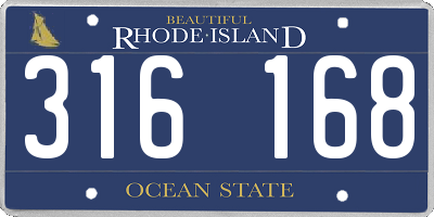 RI license plate 316168