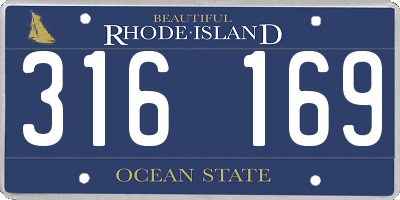 RI license plate 316169