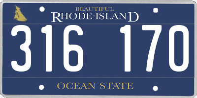 RI license plate 316170