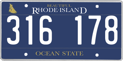 RI license plate 316178