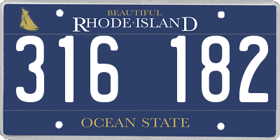 RI license plate 316182