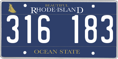 RI license plate 316183