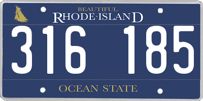 RI license plate 316185
