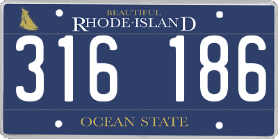 RI license plate 316186
