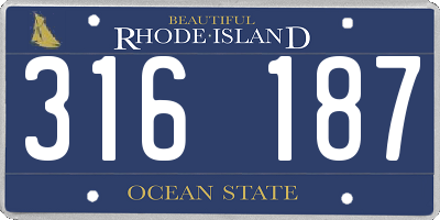 RI license plate 316187