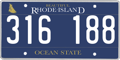 RI license plate 316188