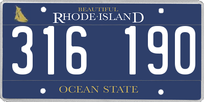 RI license plate 316190