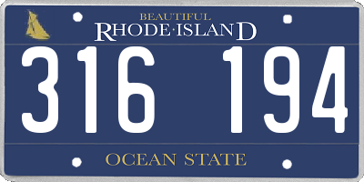 RI license plate 316194