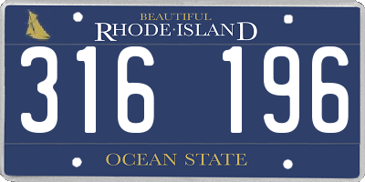 RI license plate 316196