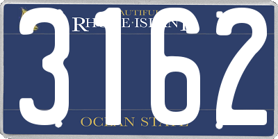 RI license plate 3162