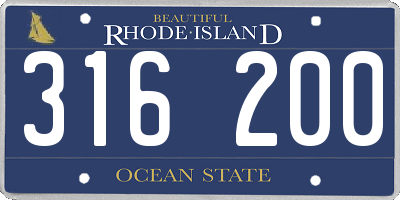 RI license plate 316200