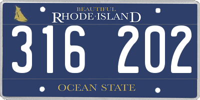 RI license plate 316202