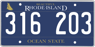 RI license plate 316203