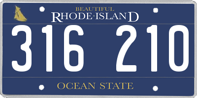RI license plate 316210