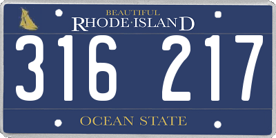 RI license plate 316217