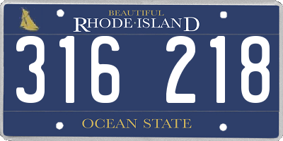 RI license plate 316218