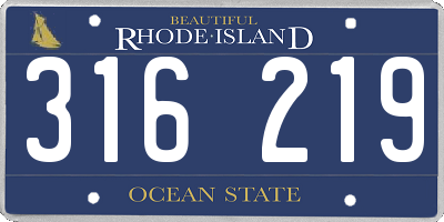 RI license plate 316219